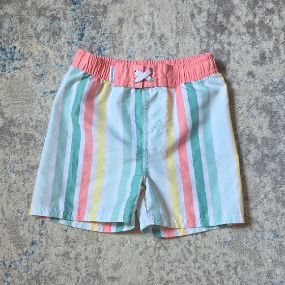 Rugged Butts 4T Striped Swim Trunks Beach Vacation Preppy Tropical Resortwear - Picture 1 of 4